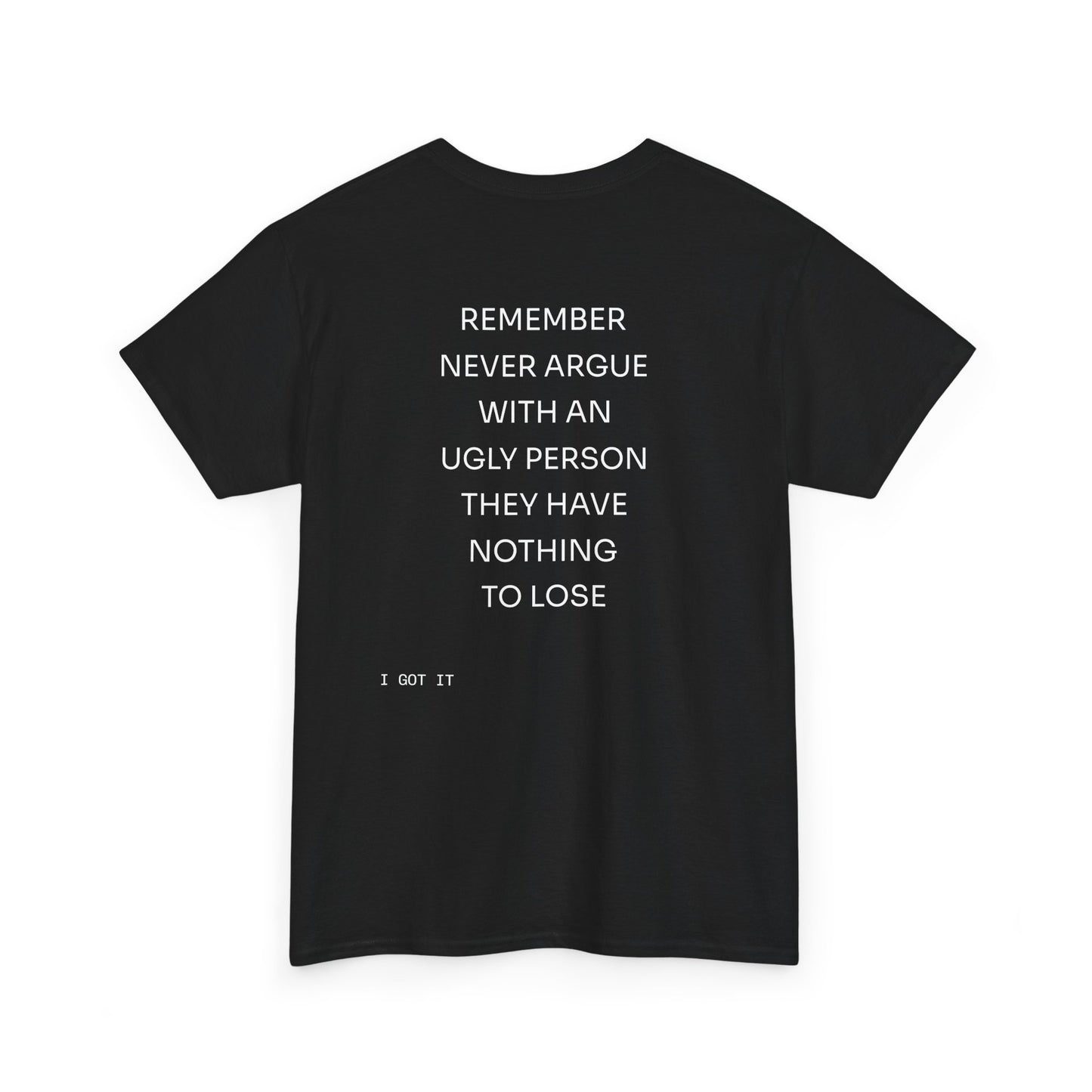 Humorous Unisex Heavy Cotton Tee - 'Please Get Offended' & 'Never Argue with an Ugly Person'